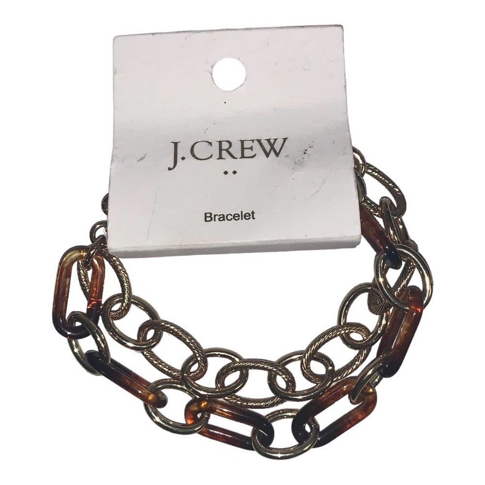 J. Crew Gold and Tortoiseshell Double Strand Bracelet NWT